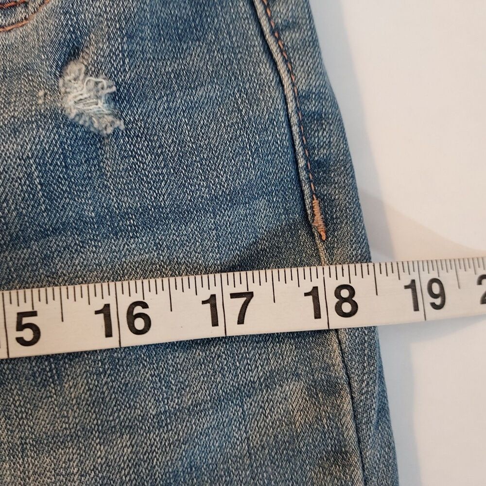 Code Bleu Size 6 Capri Jeans Denim Blue Stretch Distressed Chelsea Comfy Casual - Picture 12 of 14